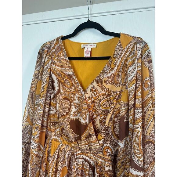 Flying Tomato Womens V-Neck Boho Printed Maxi Size Small - Picture 6 of 10